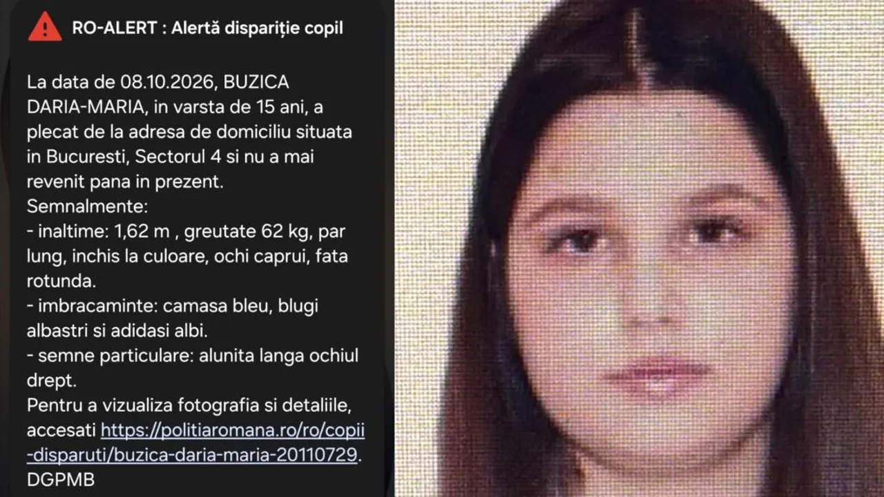 Dispariție misterioasă: Adolescentă de 15 ani căutată la nivel național