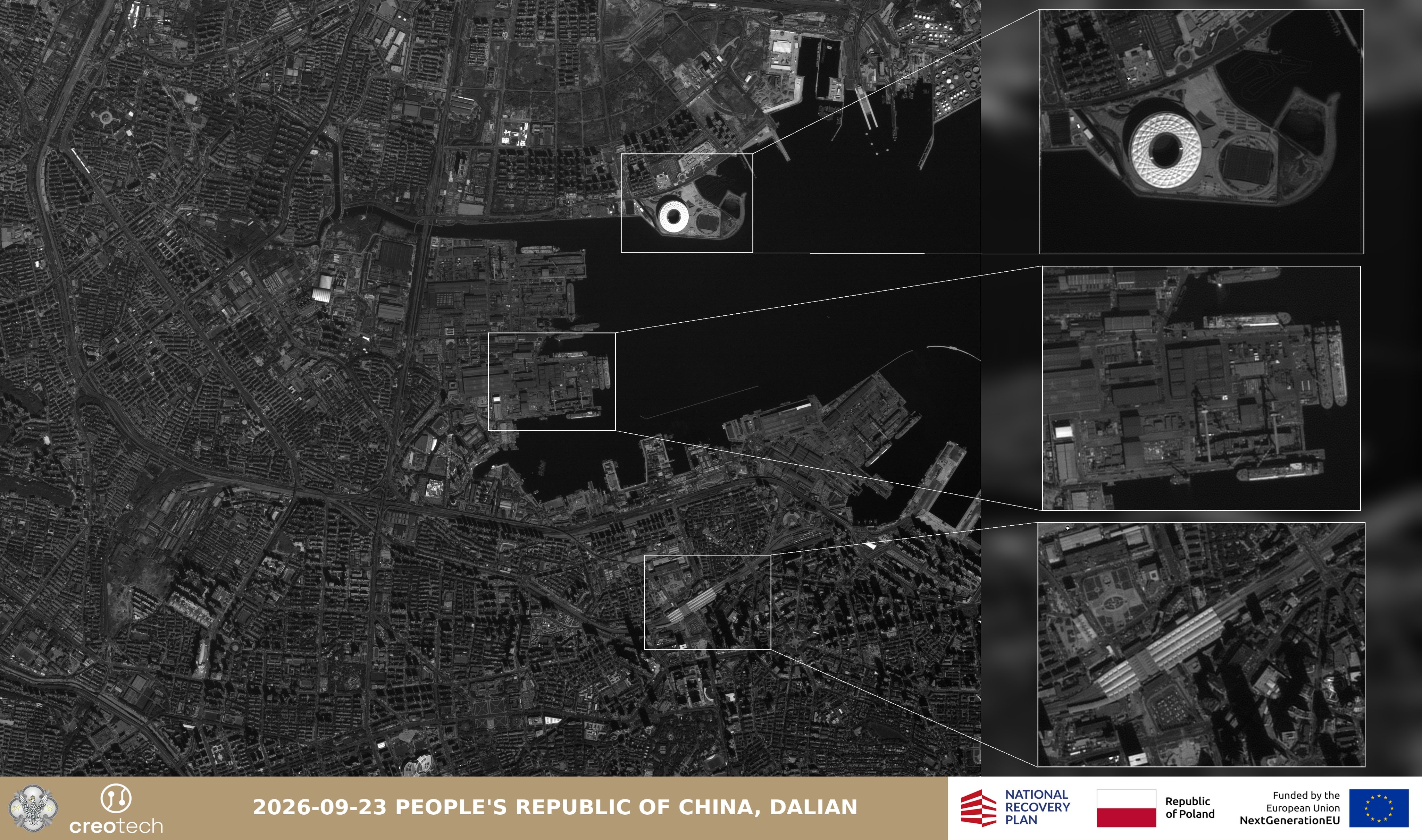 Portavionul nuclear al Chinei, surprins de un satelit polonez: imagini rare din Dalian